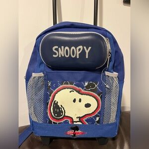 Blue Snoopy Rolling suitcase